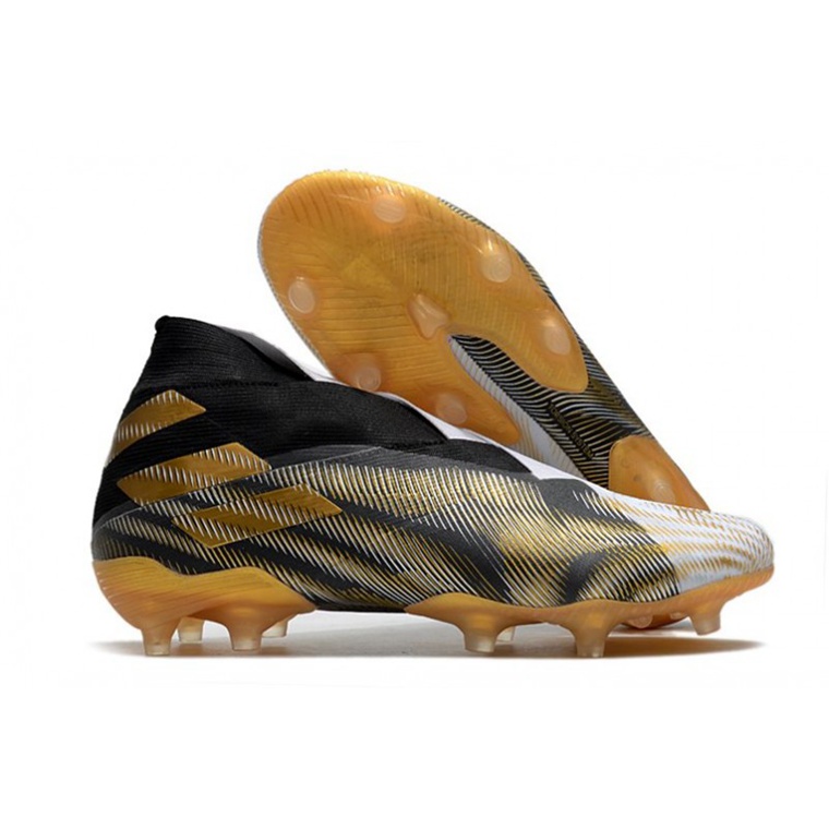 Adidas Nemeziz 19+ FG Fodboldstøvler – Sort Guld Hvid