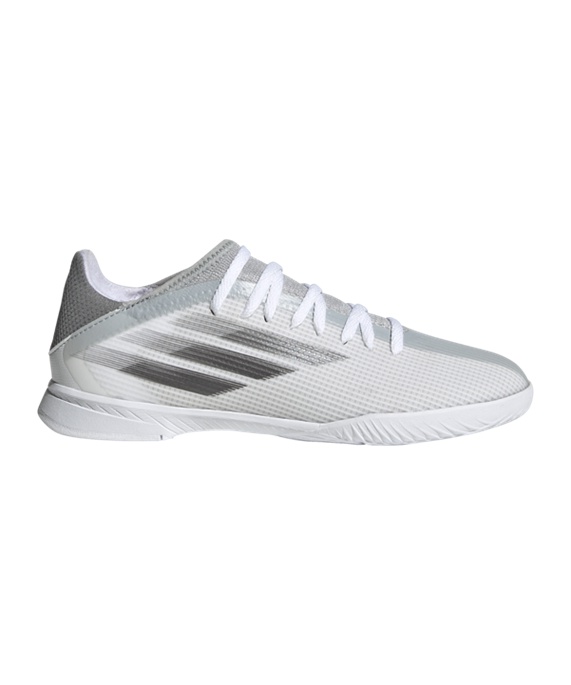 Adidas X SPEEDFLOW.3 IN Halle Hvid Gnist J Børn Fodboldstøvler – Hvid Grå