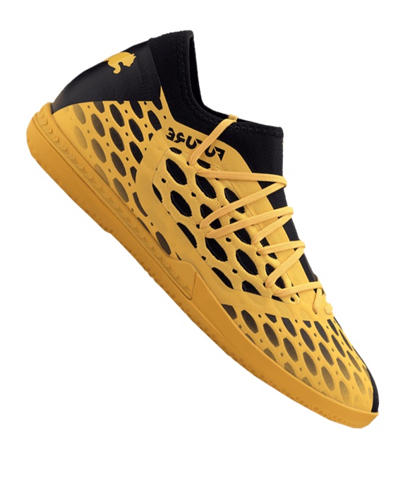 Puma FUTURE Spark 5.3 NETFIT IT Halle Fodboldstøvler – Gul Sort F03