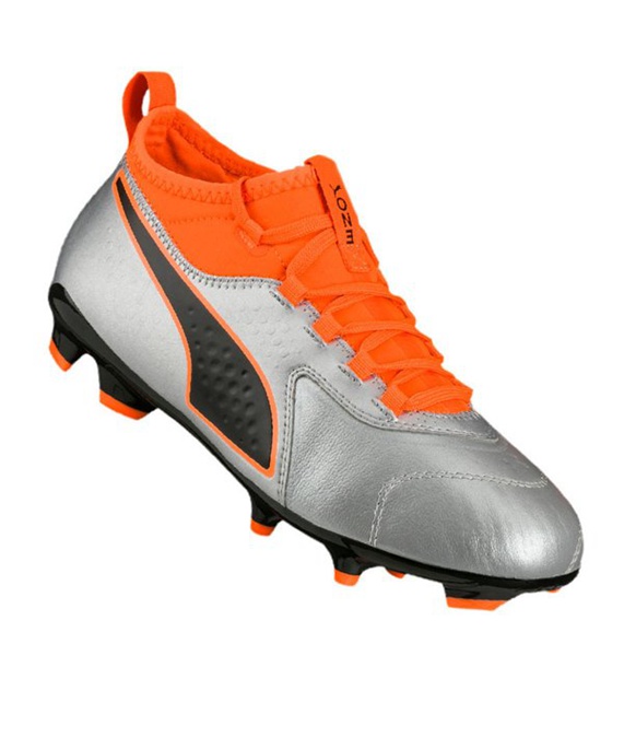 Puma ONE 3 Leder FG Børn Fodboldstøvler – Sølv F01