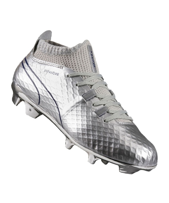 Puma ONE Chrome FG Børn Fodboldstøvler – Sølv Blå F01