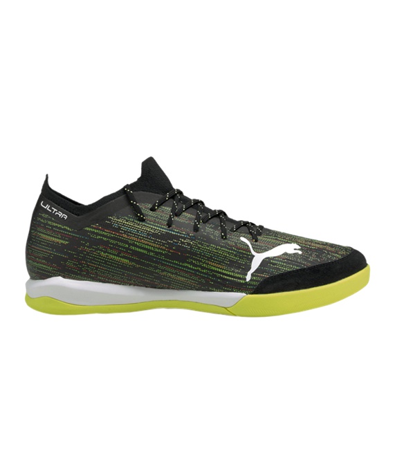 Puma ULTRA Game On 1.2 Pro Court Fodboldstøvler – Sort Hvid Gul F01